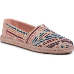Espadryle TOMS - Classic 10015051 Woven/Rope. Różowe espadryle damskie Toms, bez wzorów, ze skóry, bez obcasa, na płaskiej podeszwie. Za 249,00 zł.