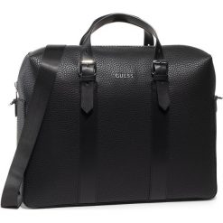 Torba na laptopa GUESS - Dan Pu HMDANP P0213 BLA. Czarne torby męskie skórzane Guess, z aplikacjami, ze skóry ekologicznej. W wyprzedaży za 519,00 zł.