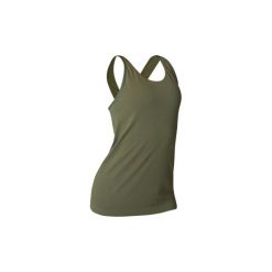Koszulka bezszwowa Joga. Brązowe bluzki sportowe damskie DOMYOS, xs, ze skóry, bez rękawów. Za 39,99 zł.