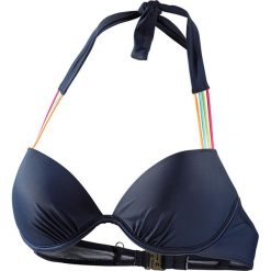 Biustonosz bikini w kolorze granatowym. Niebieskie bikini Najlepsze stroje na plażę, z materiału. W wyprzedaży za 82,95 zł.