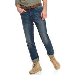 Spodnie denim regular fit. Spodnie męskie Top Secret, na co dzień, na wiosnę, s, bez wzorów, z denimu, klasyczne. Za 129,99 zł.