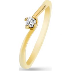 Wspaniały Złoty Pierścionek - złoto 585, Brylant 0,08ct. Żółte pierścionki damskie W.KRUK, z brylantem, złote. Za 1590,00 zł.