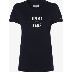 Tommy Jeans - T-shirt damski, niebieski. Niebieskie t-shirty damskie Tommy Jeans, m, z nadrukiem, z bawełny, bez kołnierzyka. Za 99,95 zł.