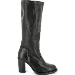 Buty zimowe damskie: Kozaki skórzane na obcasie 74350 HARTVILLE IBX
