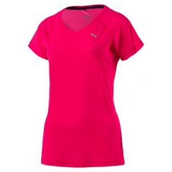 Puma Koszulka Core-Run S S Tee W Sparkling Cosmo M. Różowe topy sportowe damskie marki Puma, s. W wyprzedaży za 79,00 zł.