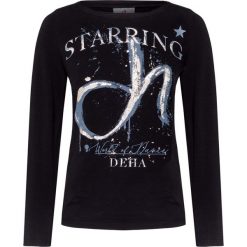 T-shirt DEHA DANCE. Białe bluzki damskie Deha, z nadrukiem, z bawełny, z okrągłym kołnierzem, z długim rękawem. W wyprzedaży za 128,00 zł.
