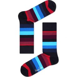 Happy Socks - Skarpety Stripe. Niebieskie skarpetki męskie marki Happy Socks, z bawełny. W wyprzedaży za 27,90 zł.