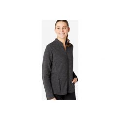 Bluza na zamek Gym & Pilates Freemove damska. Szare bluzy damskie DOMYOS, m, bez wzorów, z elastanu, bez rękawów, bez kaptura. Za 89,99 zł.