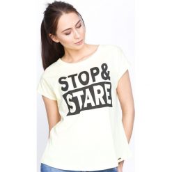 Żółty T-shirt Stop&Stare. Żółte t-shirty damskie Born2be, l. Za 29,99 zł.