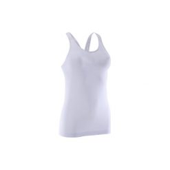 Koszulka bezszwowa Yoga+. Brązowe t-shirty damskie marki DOMYOS, xl, ze skóry. W wyprzedaży za 19,99 zł.