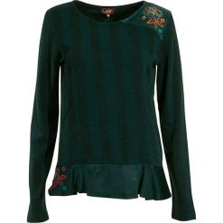 Sweter w kolorze ciemnozielonym. Zielone swetry damskie Coline, xl, w paski, bez rękawów, bez kaptura. W wyprzedaży za 89,95 zł.