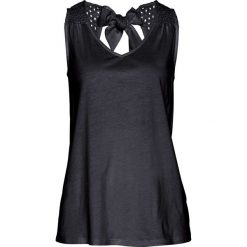 Top bonprix czarny. Czarne bluzki damskie bonprix, bez wzorów, bez kołnierzyka, bez rękawów. Za 74,99 zł.