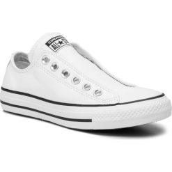 Trampki CONVERSE - Ctas Slip 164975C White/White/Black. Białe półbuty damskie Converse, bez wzorów, ze skóry, sportowe, bez zapięcia. Za 349,00 zł.