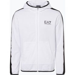 EA7 Emporio Armani - Męska bluza rozpinana, biały. Białe bluzy męskie EA7 Emporio Armani, m, bez wzorów, z kontrastowym kołnierzykiem, bez rękawów, bez kaptura. Za 529,95 zł.