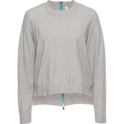 Sweter z zamkiem bonprix jasnoszary melanż. Szare swetry klasyczne damskie bonprix. Za 79,99 zł.