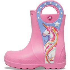 Crocs Buty CrocsFL Uncrn Ptch Rain Boot G Pink Lemonade 30-31 różowe. Różowe buty chłopięce sportowe Crocs, z materiału, bez zapięcia. Za 179,00 zł.