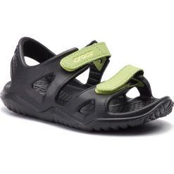 Sandały CROCS - 204988-09W Black/Green. Czarne sandały chłopięce Crocs. Za 109,99 zł.