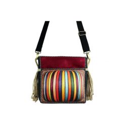 Torebka BOHO crossbody - model Elva (M52-A). Brązowe torebki klasyczne damskie Bags.life, z nadrukiem, z bawełny, boho, z nadrukiem, bez dodatków. Za 279,20 zł.