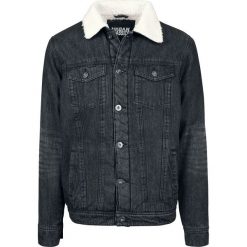 Kurtki męskie bomber: Urban Classics Sherpa Denim Jacket Kurtka jeansowa czarny