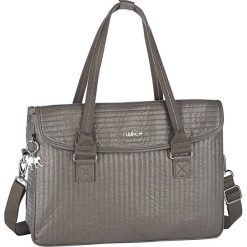 Torebka "Superwork S" w kolorze szarobrązowym - 38 x 25,5 x 12,5 cm. Brązowe torby na laptopa marki Kipling, w paski, z materiału. W wyprzedaży za 237,95 zł.