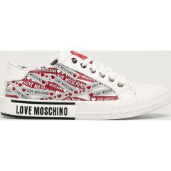 Love Moschino - Tenisówki. Białe trampki i tenisówki damskie Love Moschino, bez wzorów, z gumy, na sznurówki. Za 799,90 zł.