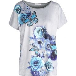 T-shirty damskie: Szary T-shirt Blue Rose