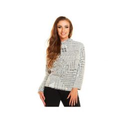Sweter N036 szary. Szare swetry damskie Awama, xl, bez wzorów, z poliesteru, bez rękawów, bez kaptura. Za 99,00 zł.