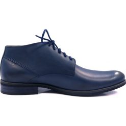 Granatowe eleganckie męskie buty zimowe T65. Buty wizytowe męskie Faber - Obuwie męskie, na zimę, ze skóry, bez zapięcia. W wyprzedaży za 297,00 zł.
