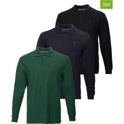 Koszulki polo (3 szt.) w kolorze ciemnozielonym, granatowym i czarnym. Niebieskie koszulki męskie Polo Club Men, xl, z haftami, z bawełny, polo, bez rękawów. W wyprzedaży za 262,95 zł.
