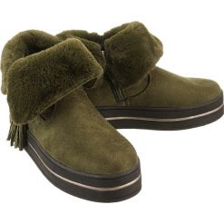 XTI 48613 khaki, botki damskie. Brązowe botki damskie Xti, bez obcasa, na zamek. W wyprzedaży za 153,90 zł.