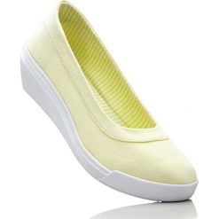 Baleriny damskie: Baleriny na koturnie bonprix cytrynowy sorbetowy