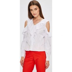 Miss Poem - Koszula. Białe bluzki damskie Miss Poem, na co dzień, s, z bawełny, casualowe, z długim rękawem. W wyprzedaży za 49,90 zł.