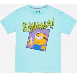 Bawełniany t-shirt z Minionkami -. T-shirty męskie Reserved, bez wzorów, z bawełny, bez kołnierzyka. W wyprzedaży za 19,99 zł.
