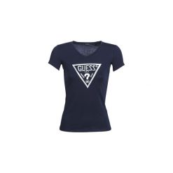 T-shirty z krótkim rękawem Guess TRIANGLE. Niebieskie t-shirty damskie marki Guess, s, z aplikacjami, bez kołnierzyka. Za 129,00 zł.