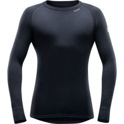 Devold męska koszulka Expedition Man Shirt, Black, XL. Czarne koszulki męskie termoaktywne Devold, xl, bez wzorów, z wełny, bez kołnierzyka, z długim rękawem, długie, outdoorowe. Za 299,00 zł.