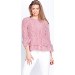 Czerwona Bluzka Highly On Sky. Czerwone bluzki longsleeves Born2be, s, w paski, z dekoltem w łódkę. Za 59,99 zł.