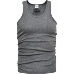 Koszulka męska tank top grafitowa Recea. Szare koszulki męskie Recea, xl, bez wzorów, z bawełny, bez kołnierzyka, bez rękawów. Za 14,99 zł.
