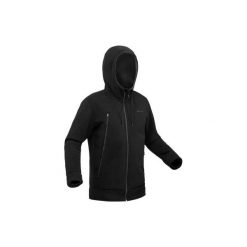 Kurtka polarowa turystyczna SH100 ultra-warm męska. Czarne kurtki męskie QUECHUA, na zimę, m, bez wzorów, z elastanu, długie, bez kaptura. W wyprzedaży za 89,99 zł.