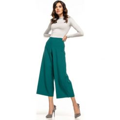 Szmaragdowe Materiałowe Spodnie Kuloty 7/8. Zielone spodnie damskie Molly.pl, s, bez wzorów, z tkaniny, eleganckie. Za 148,90 zł.