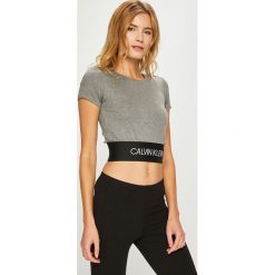 Calvin Klein Performance - Top. Szare topy damskie Calvin Klein Performance, l, z dzianiny, z okrągłym kołnierzem. Za 199,90 zł.