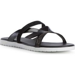 Buty damskie. Żółte klapki damskie Wittchen, w paski, ze skóry, bez obcasa. W wyprzedaży za 159,90 zł.