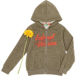 Bluza w kolorze brązowo-czerwonym. Czerwone bluzy niemowlęce Benetton Kids, z nadrukiem, bez rękawów, bez kaptura. W wyprzedaży za 62,95 zł.