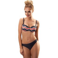 Bikini: Bikini w kolorze grafitowo-biało-łososiowym