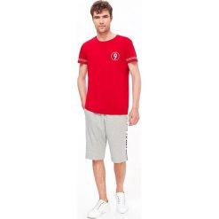 T-SHIRT KRÓTKI RĘKAW MĘSKI Z NADRUKIEM. Czerwone t-shirty męskie marki Top Secret, na lato, xxl, z nadrukiem, z dekoltem na plecach. W wyprzedaży za 14,99 zł.