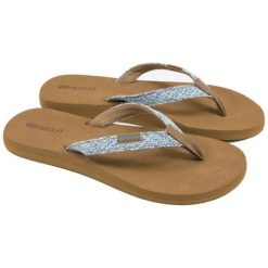 Rip Curl Japonki Damskie Freedom 37 Beżowe. Brązowe klapki damskie Rip Curl, w paski, z tkaniny, bez obcasa. Za 116,00 zł.