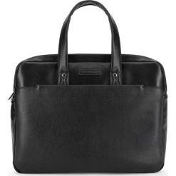 Torba na laptopa. Czarne torby męskie skórzane Wittchen, w paski, ze skóry ekologicznej, eleganckie, małe. Za 399,90 zł.