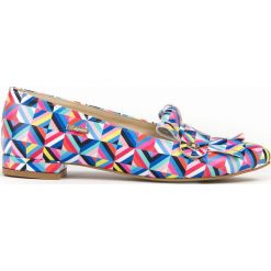 Kolorowe balerinki z frędzlami - skóra naturalna - model 046 - kolor kalejdoskop. Szare baleriny damskie Zapato, bez wzorów, z jeansu, klasyczne, bez obcasa, na obcasie. Za 309,00 zł.