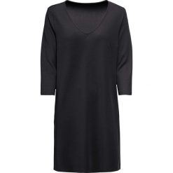 Sukienka z dżerseju bonprix czarny. Czarne sukienki damskie bonprix, na co dzień, bez wzorów, z dżerseju, eleganckie, z dekoltem w serek, bez rękawów, proste. Za 99,99 zł.