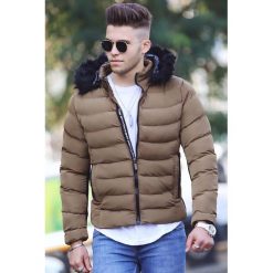 Kurtka męska DEXTER BEIGE. Brązowe płaszcze męskie Kurtka męska DEXTER BEIGE, na zimę, s, bez wzorów, bez kaptura. W wyprzedaży za 179,00 zł.