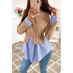 Damska bluzka TAVARA BEIGE. Brązowe bluzki damskie Damska bluzka TAVARA BEIGE, s, bez wzorów, bez kołnierzyka, bez rękawów. W wyprzedaży za 79,00 zł.